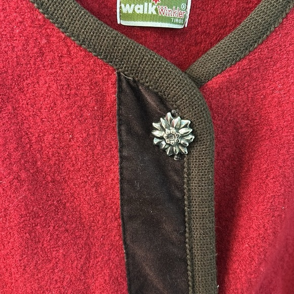 Walk Winkler Italian Wool Red SZ M/L Coat of Arms Buttons Coat Jacket - Picture 3 of 6